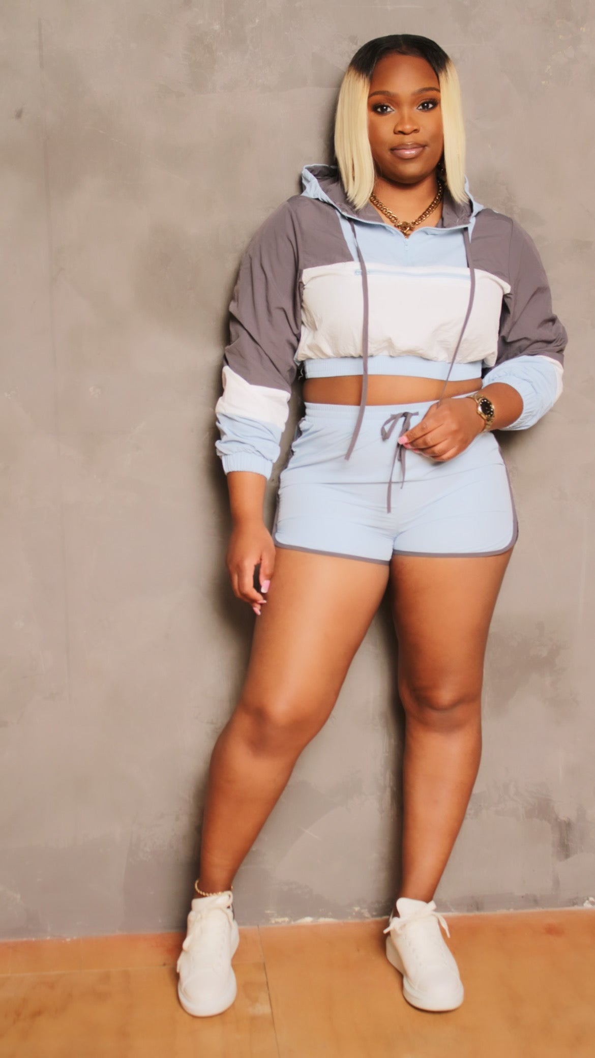 Sky Windbreaker Short Set